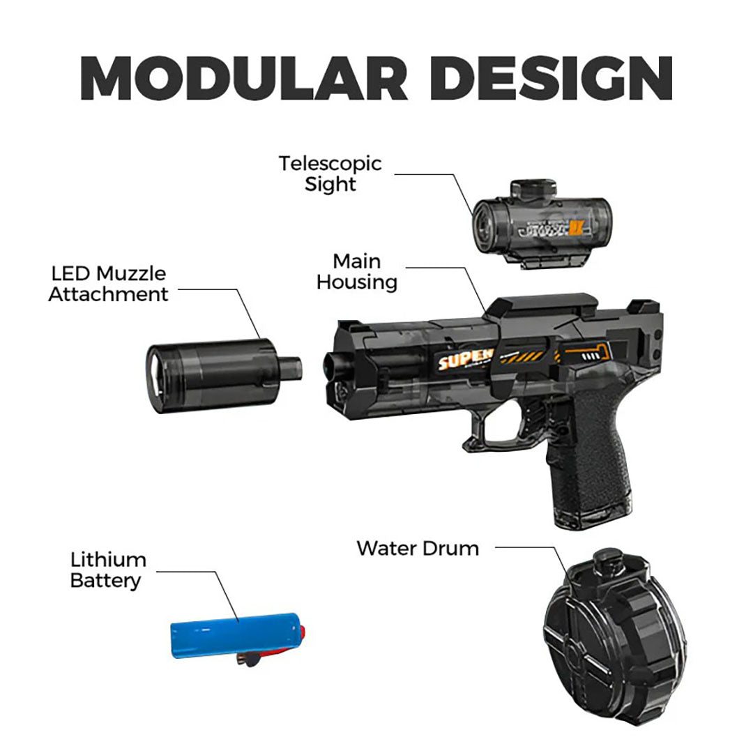 Electric Water Blaster with Flame Effect